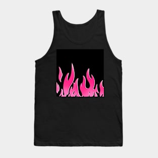 Cute Pink Gradient Flames Tank Top